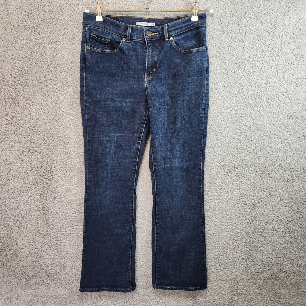 Levis Classic‎ Bootcut Jeans Womens Size 6S (Measures 30x28.5) Dark Wash Denim